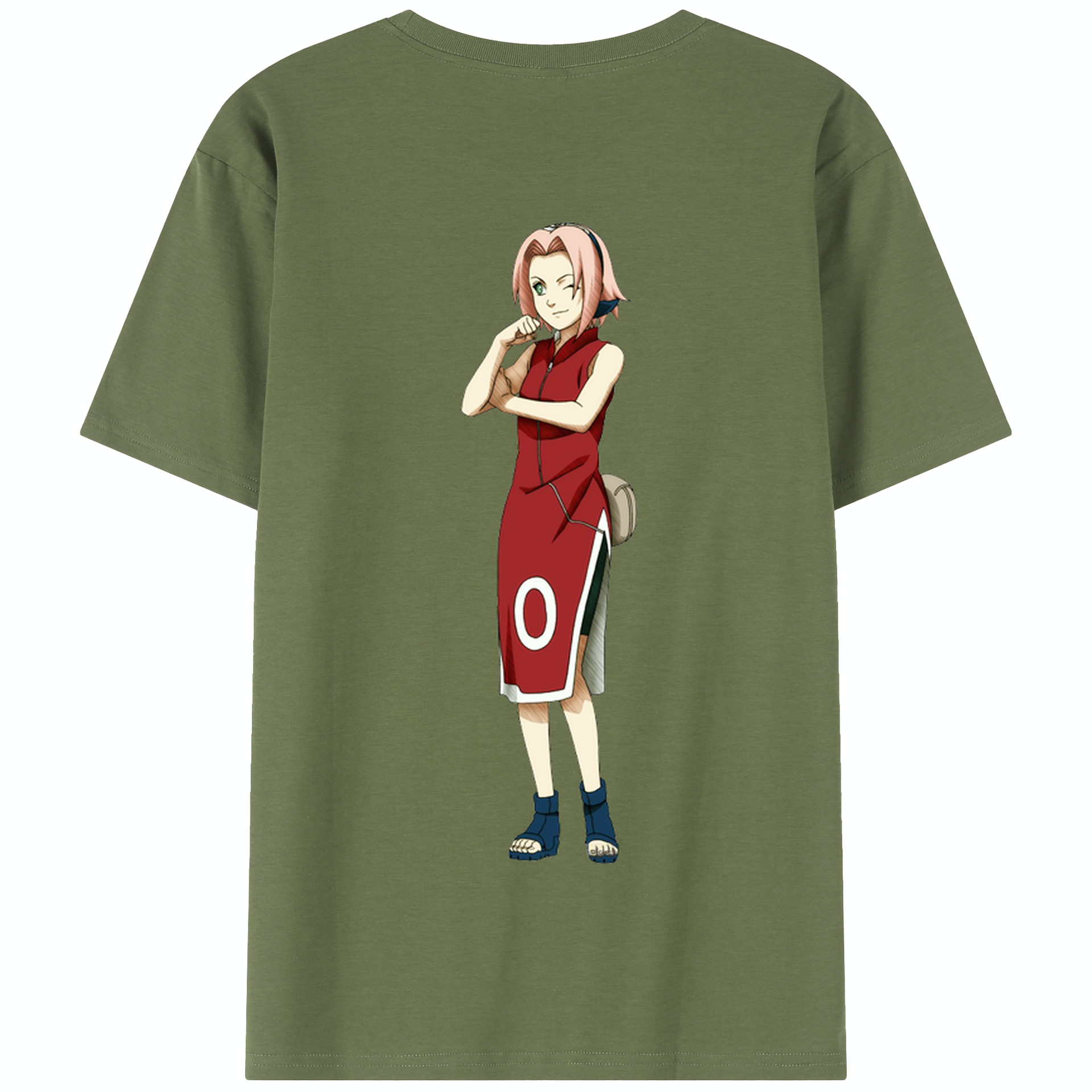 （画像用） NARUTO -ナルト- 春野サクラ Haruno Sakura 綿100％半袖Tシャツ（背面プリント）